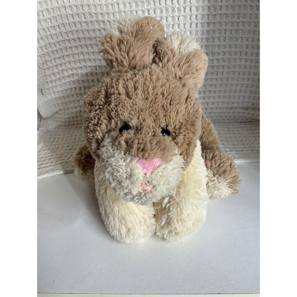 Cottagecore Unisex Animal Adventure Bunny Plush 10" Brown Cream
